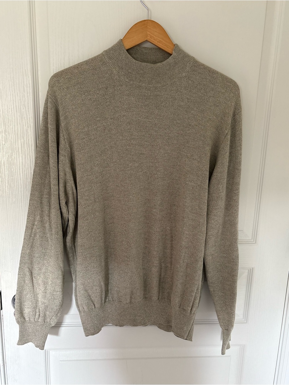 Men's Turtleneck Sweater in Light Taupe